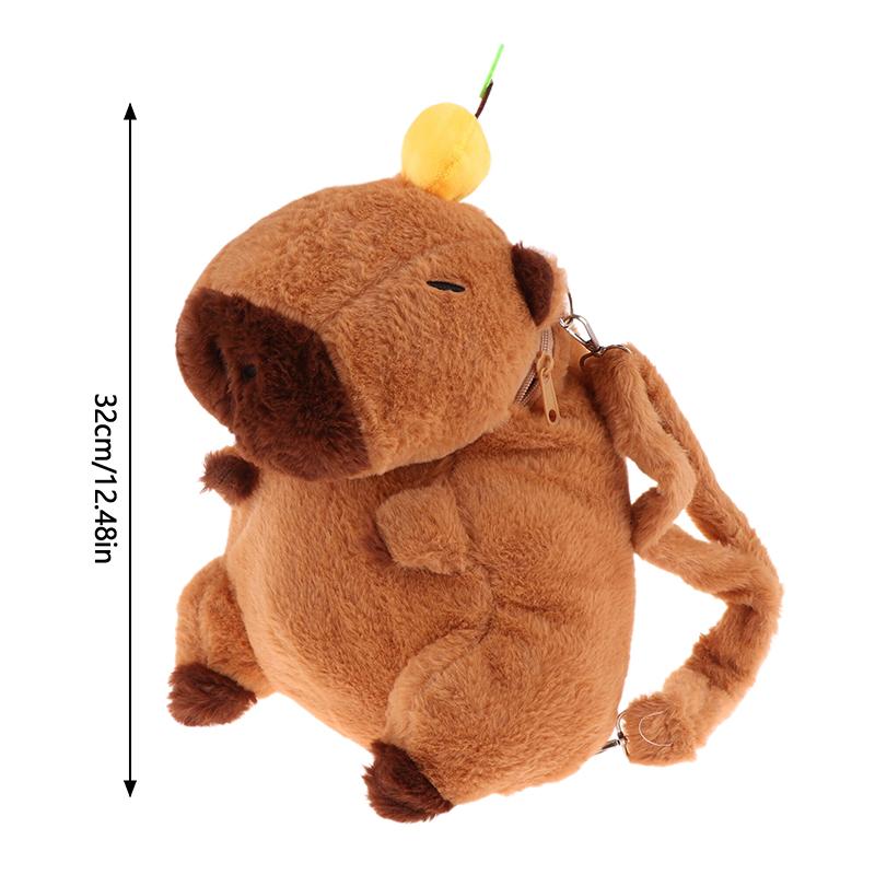 Capybara Plush Backpack Kawaii Plushie Doll Fur Bag Children'S Bag Shoulder Bag Mini Knapsack Bags Gifts For Girlfriend