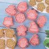 Stamp Cartoon Pressable Christmas Theme Biscuit Mold Kitchen Pastry Cookie Cutters Baking Tools