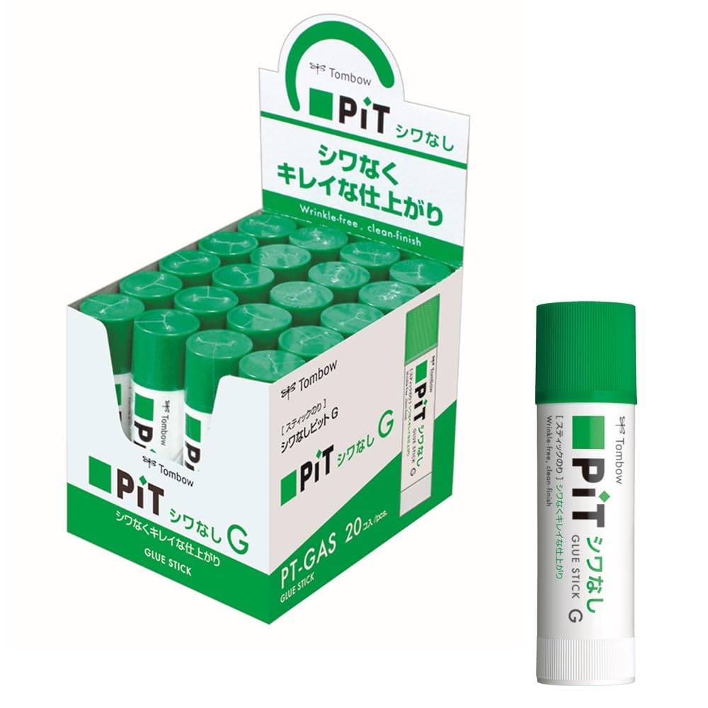 Tombow Pencil PiT Glue Stick to use even on thin G Size 20 sticks Wrinkle-Free (Easy paper) (39g) PT-GAS-20P