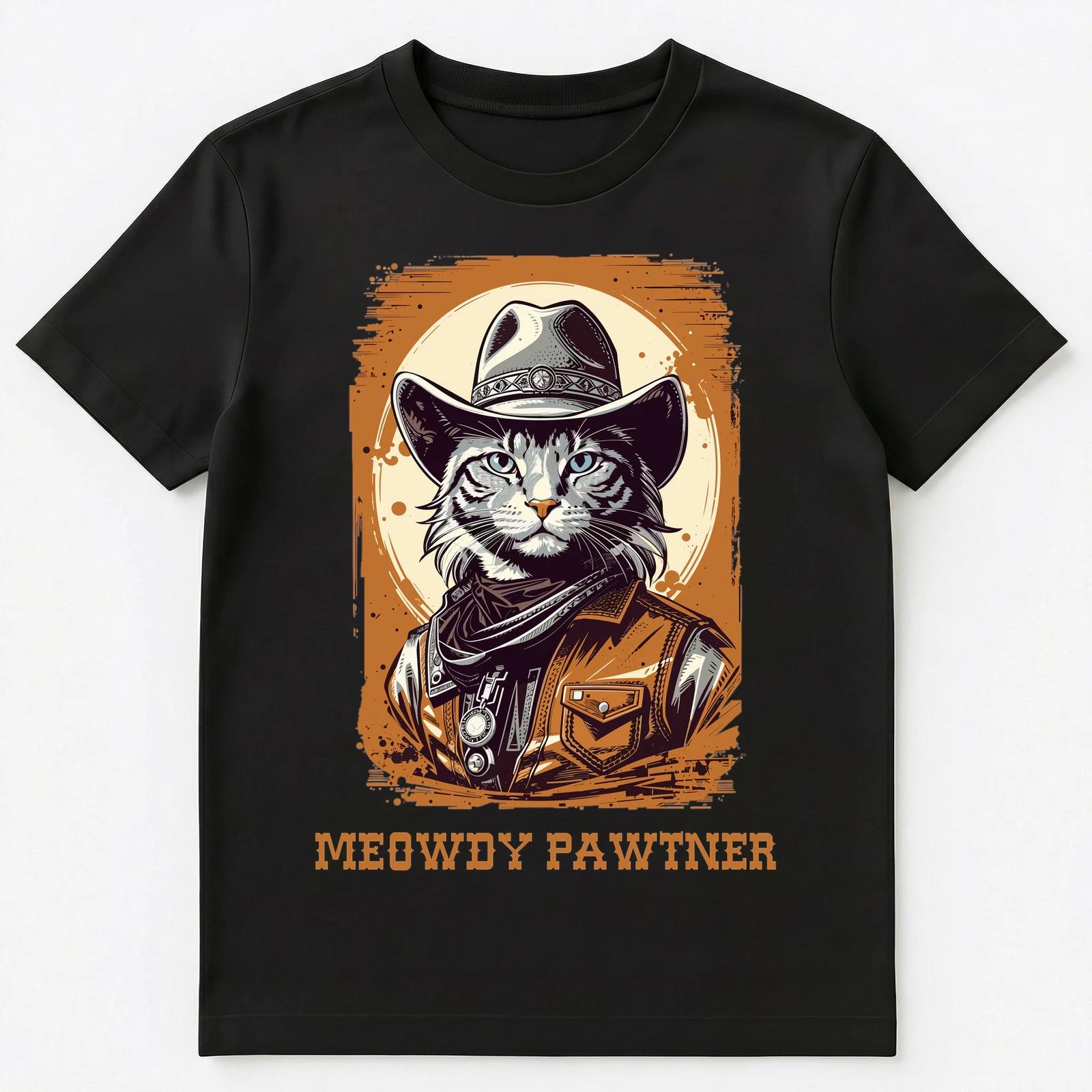 Funny Cowboy Cowgirl Cat Pun Unisex T-Shirt 4XL