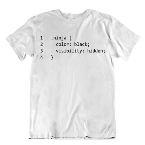 Ninja Code Tshirt Programmer T-shirt Gift shirt Computer Language Tee XL