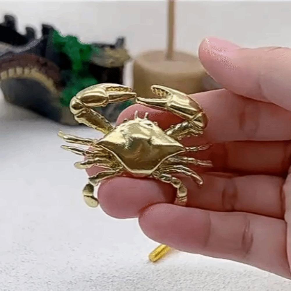 Hardware Crab Design Drawer Handles Luxury Closet Door Knobs Vintage Brass Cabinet Pulls  Window
