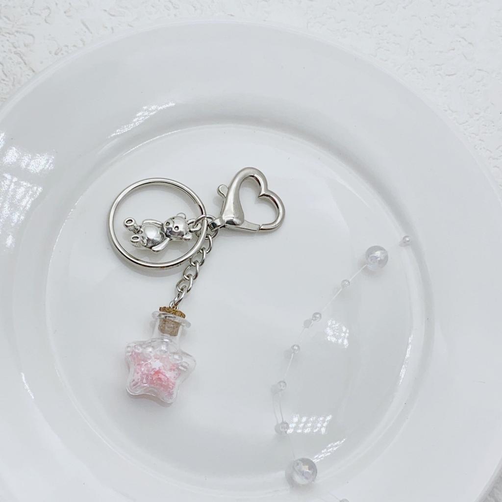 Heart Key Charm Elegant Keyrings Charm Fashion Key Accessories Star Bottle Bag Charm Suitable for Various Occasion