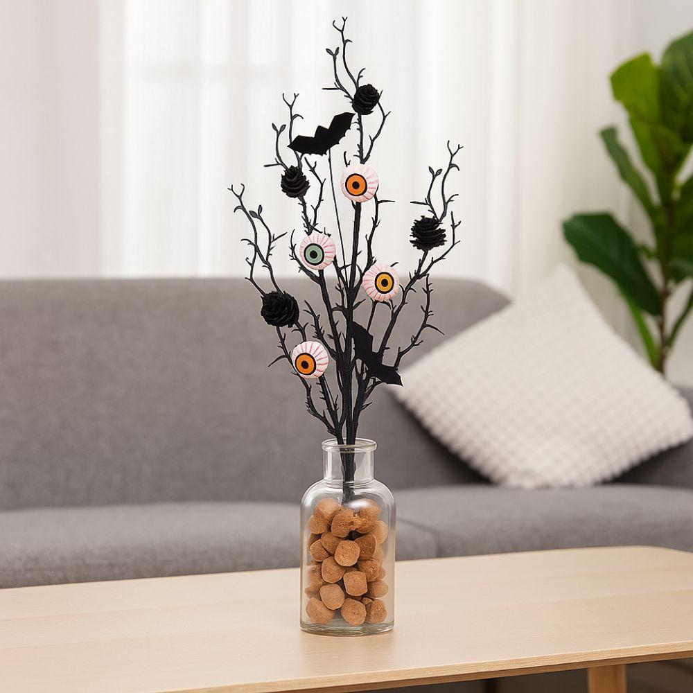 Black Halloween Maple Bat Bouquet Spooky Fake Plants Artificial Eyeball Twig Branch  Ghost Festival