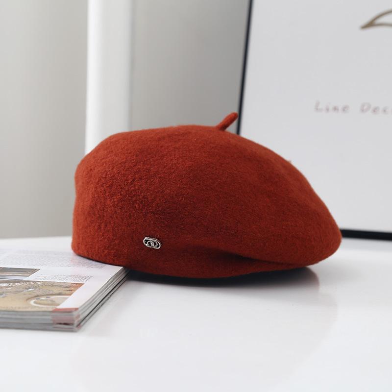 

Чувственный берет из шерсти с наклоненной головой, женский, осенне-зимний, литературный, ретро, теплый, модный, легкая роскошь, шляпа художника M（56-58cm） оранжевый