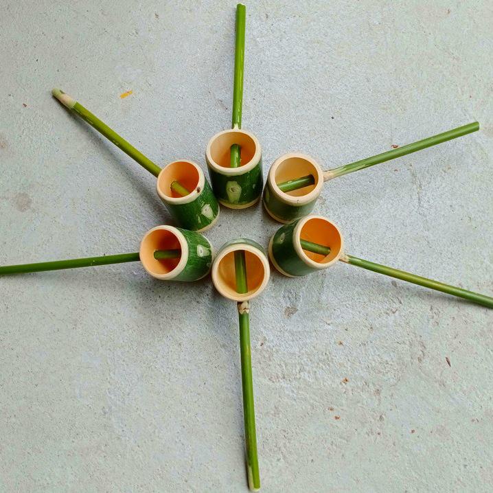 Bamboo Water Ladle and Spoon Set - Eco-Friendly Bath or Toy Accessory