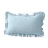 Copricuscino Decorativo a Volant per Divano Letto Quadrato, Federa a Quadri in Cotone con Bordo Arricciato, Cuscini Monocolore 18x18 Pollici 20x12 Copertura Decorativa per
