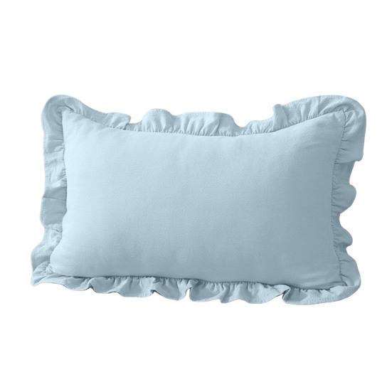 Copricuscino Decorativo a Volant per Divano Letto Quadrato, Federa a Quadri in Cotone con Bordo Arricciato, Cuscini Monocolore 18x18 Pollici 20x12 Copertura Decorativa per