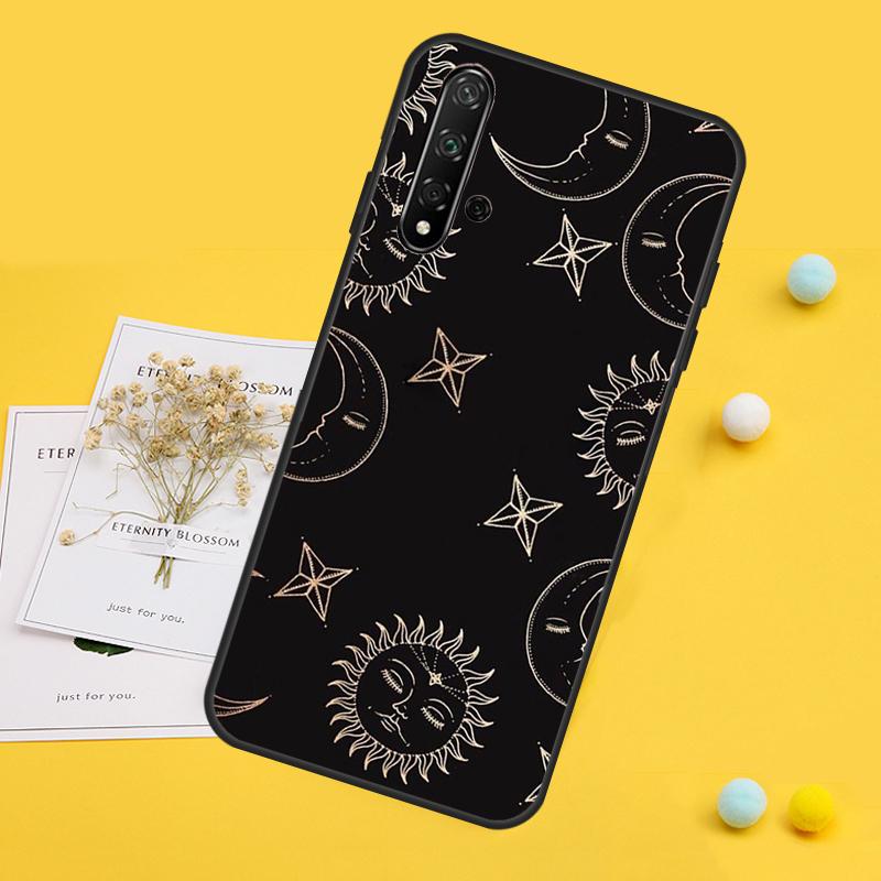 Crescent Moon Sun For Huawei Nova 7i 8i 11i 12i 12s 9 10 SE Y90 Y60 Y70 Y72 Y61 Y91 P30 P40 Lite P60 Pro Case