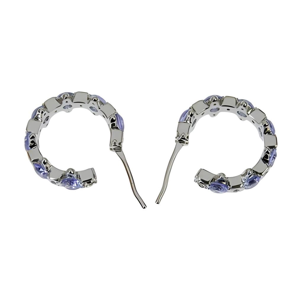 Vivienne Westwood Warwick Saturn Studded Detail Silver Hoop Earrings Women earrings Lavender 6203007T02P250