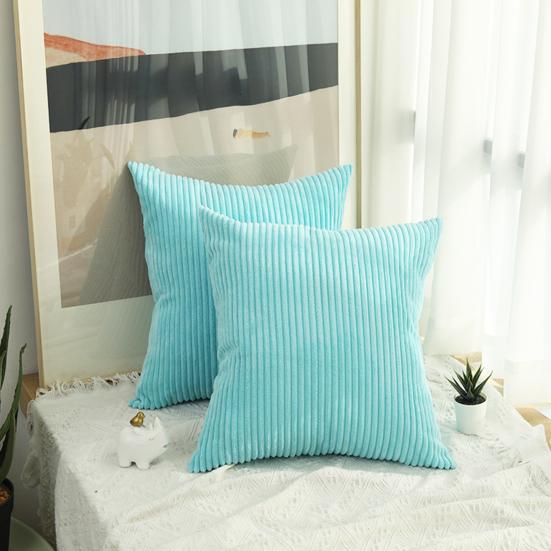 Plysj Putetrekk Stripete Tekstur Ensfarget Sofadekorasjon Putetrekk Living