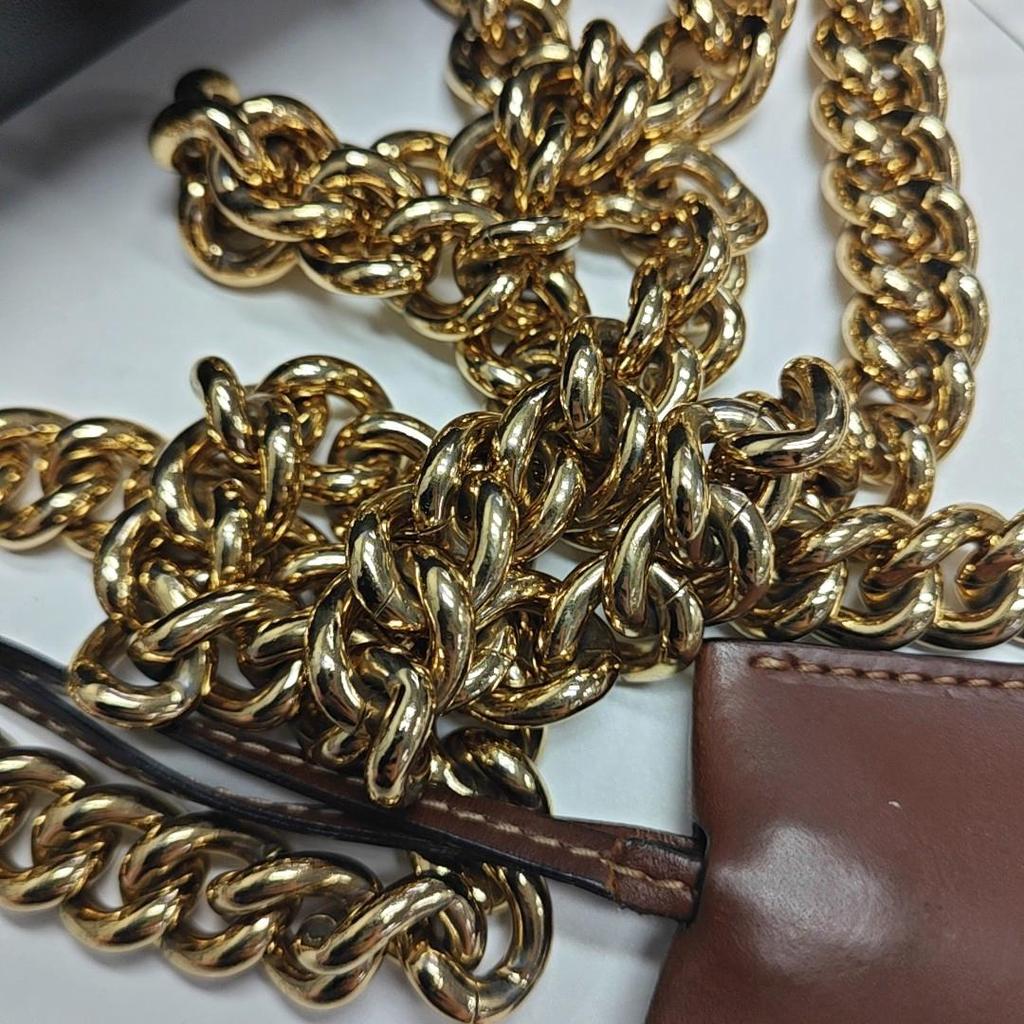 [Pre-Owned] Padlock Moonlight Treasure Box Series Metal Lock Logo Canvas And Leather Crossbody Bag Small - Very Good #A6F0AU