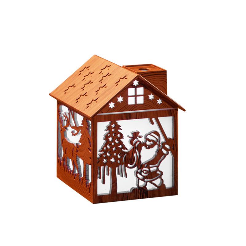 

Large Mist Wooden House Humidifier with Seven-Color LED Light for Nighttime Hydration & Atmosphere Enhancement 84*85*104mm
