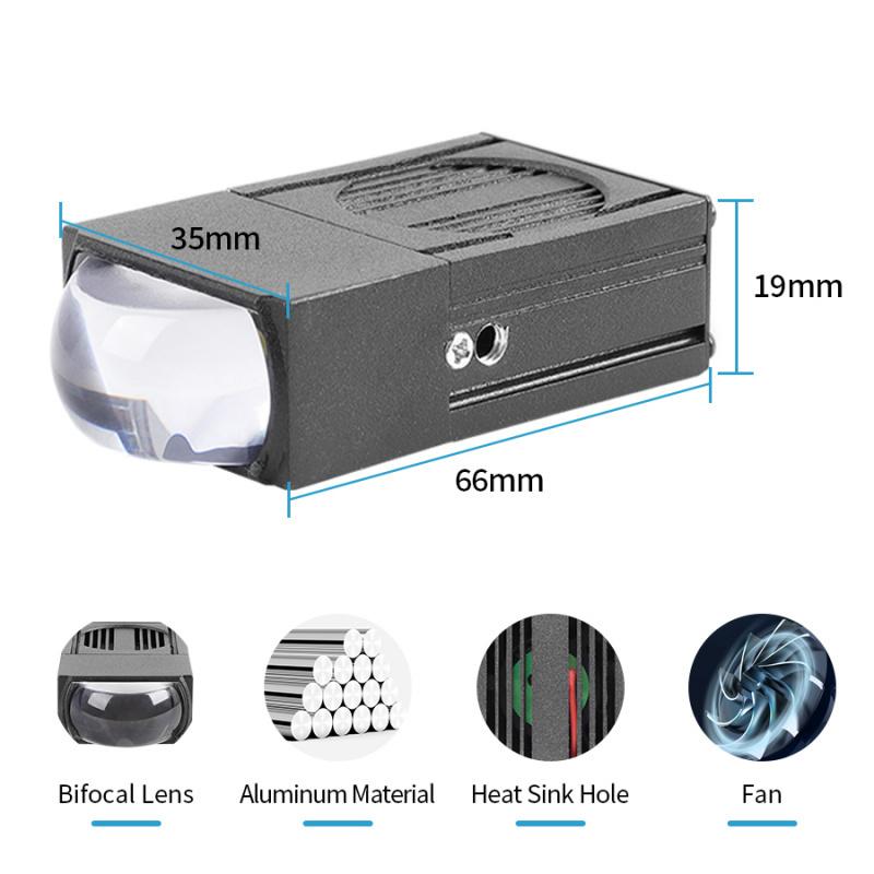 2.5-inch Bi-Led Projector Car Grille Light Spotlight 9-60V Motorcycle Axiliary Dual Beam Running Light Off-road Work Fog Lamp