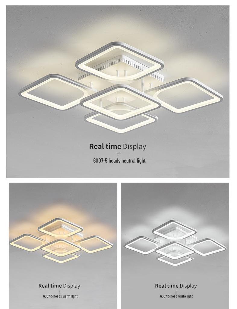 Acrylic Square Ceiling Light with Stepless Dimming for Living Room, Hotel, or Bedroom