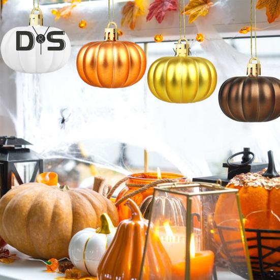 Mini Dýňové Závěsné Ozdoby Díkůvzdání Sklizeň Domácí Stromové Dekorace Opakovaně Použitelná Závěsná Dýňová Koule pro Podzimní Sváteční Party Potřeby