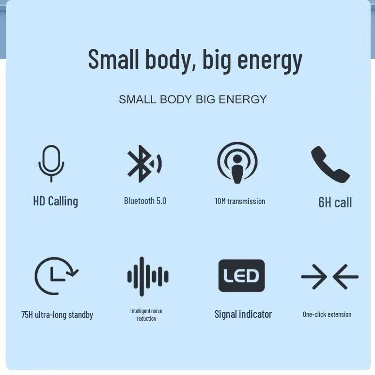 Model K36 Bluetooth Business Sports Headset with Retractable Cord and Call Vibration Alerts