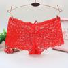 Lace Cutout Bowknot Low Waist Seamless Cotton Panties