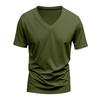 T-shirt da uomo con scollo a V a maniche corte, estiva, traspirante, vestibilità ampia, casual, sportswear, top leggero per l'uso quotidiano