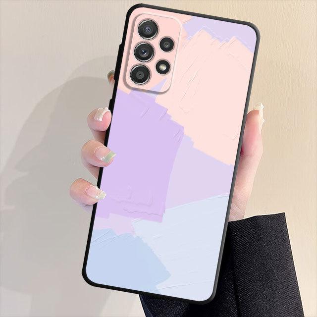 Custodia Nera Opaca Morbida Per Samsung Galaxy A53 A22 A71 A31 A51 A52 A23 A33 A32 A21s A72 A13 A11 A91 A14 Cover Funda Pittura ad Olio