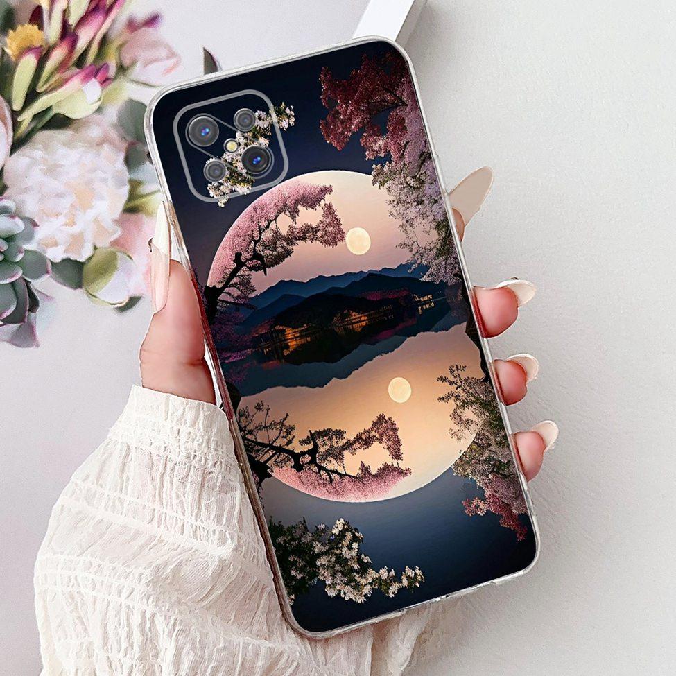 Clear For Oppo Reno 4Z 5G Case Cover CPH2065 Cute Cat Fashion Flowers Painted Soft Back Cover For Oppo Reno4 Z 5G Phone Case