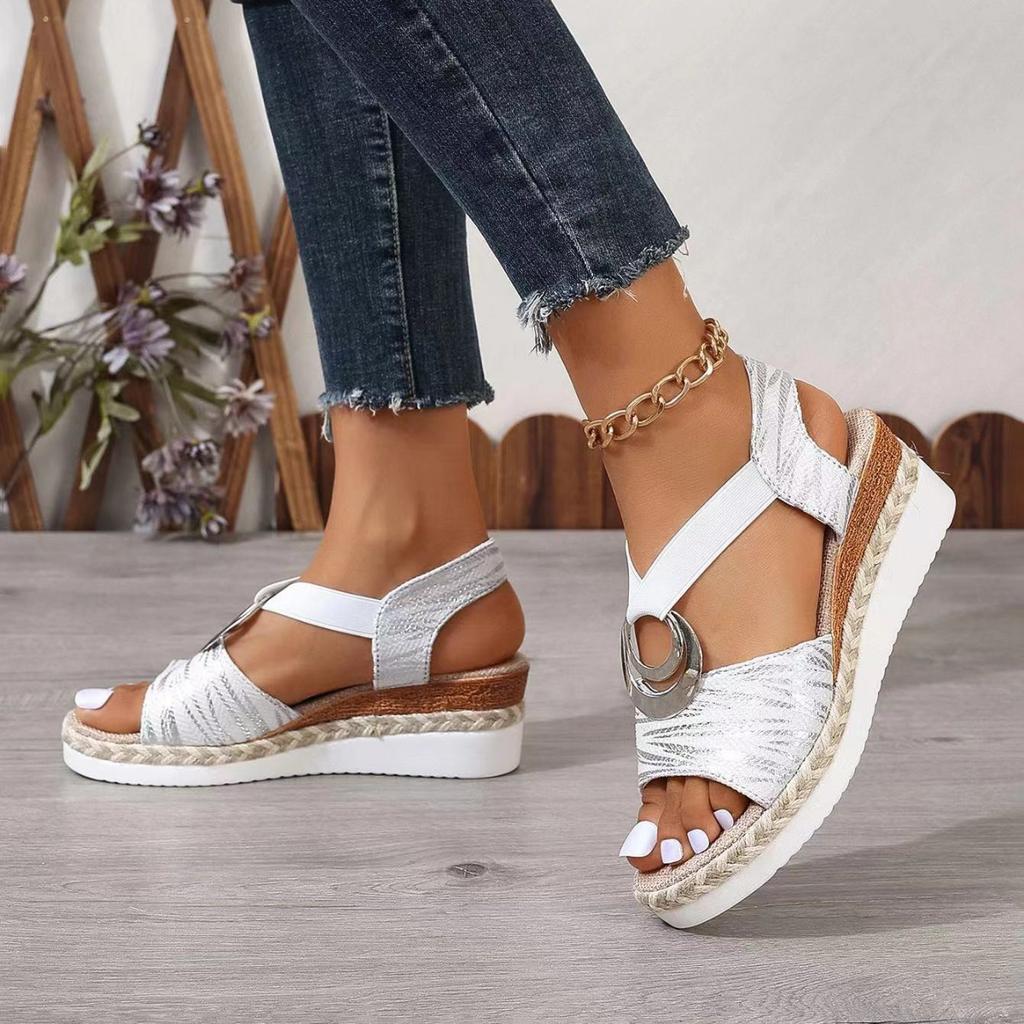 Fashion Women's Wedges Sandals 2025 Summer Snake Print Platform Sandals Gladiator Shoes Woman Comfort Casual High Heels Sandals
