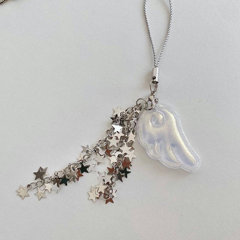 1 Stück Niedliche Engelsflügel Sternkette Handy-Anhänger Schlüsselanhänger Y2K Rucksackanhänger Taschen-Hängeornament Mädchengeschenk