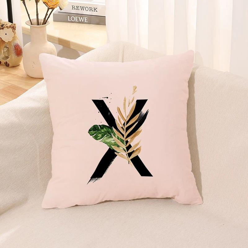 Letter Printed Pillow Case, Living Room Sofa, Office Seat Cushion Cover, Bedroom Dormitory Bedside Home Decoration Pillow Case