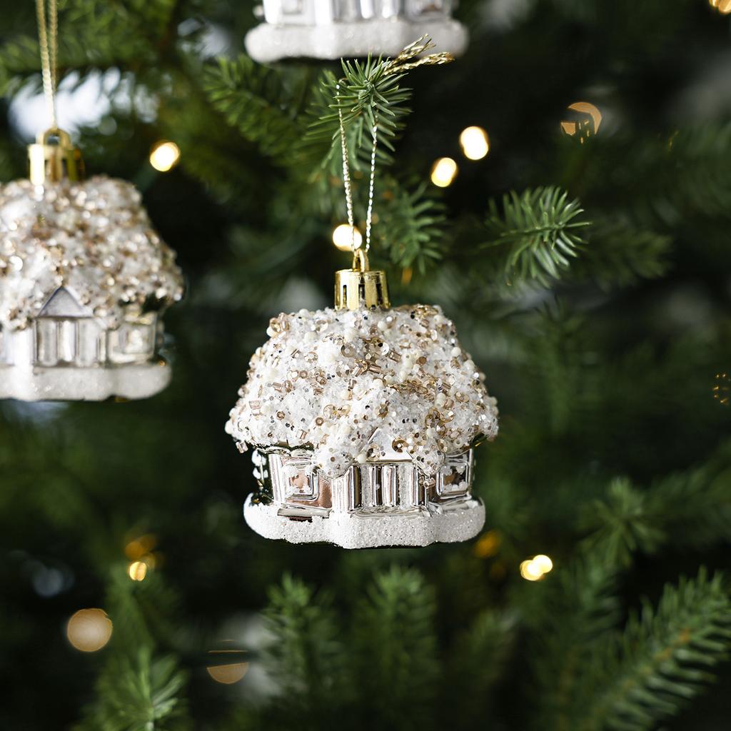 House Decorations, Christmas Ornaments, Plastic, Hand-painted Electroplated Ball Pendants, Christmas Tree Accessories, Christmas Scene Decoration