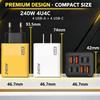 4USB+4PD 240W GaN Charger Plug 8 Ports USB C Charger for Huawei/Xiaomi/Samsung