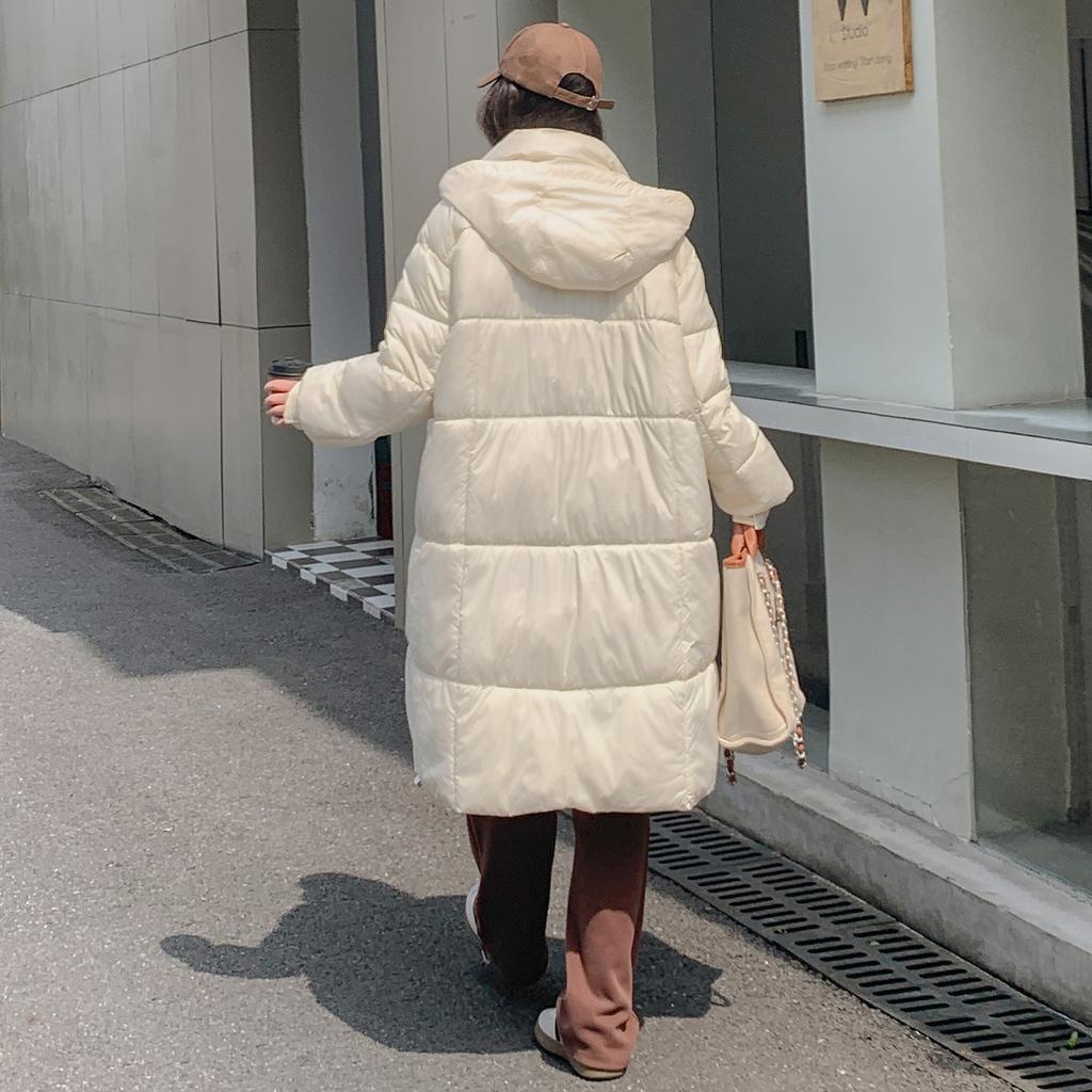 Thickened down cotton jacket women's long knee-length Korean version loose cotton jacket bread jacket winter new padded jacket jacket