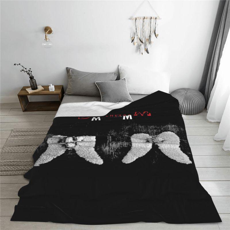 Custom Sofa Fleece Depeche Cool Mode Heavy Metal Rock Band Throw Blanket Warm Flannel Blankets for Bedroom Home Sofa Quilt