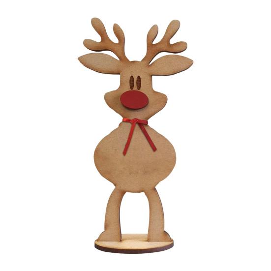 Christmas Freestanding Reindeer Holiday Wooden Standing Reindeer Tabletop Decoration for Xmas Dinner Table Decor