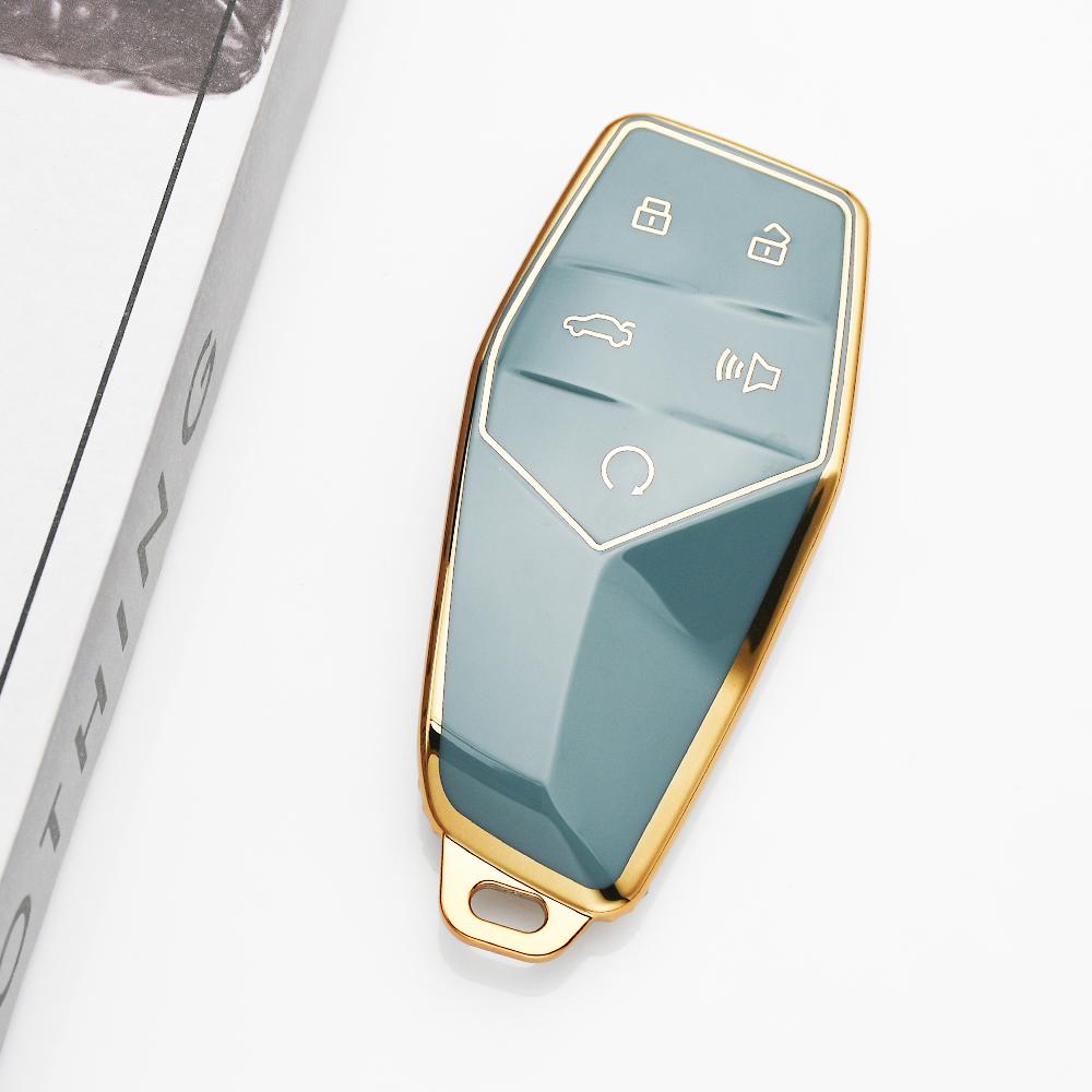 Gold Edge TPU Interior Decoration Accessories Keychain for MG ONE 2022 2023 2024 for MGONE Remote Car Key Case Cover Fob Holder