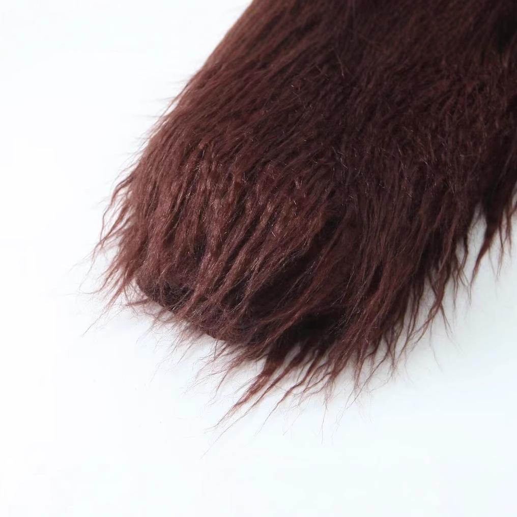 European & American Women's Spring 2025 Faux Fur Knit Cardigan