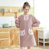 Japanese Simple Style With Pocket Apron Kitchen Oil-proof Adult Long Sleeve Bibs Fashion Household Aprons Wholesale