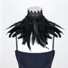Gothic Punk Artificial Feather Collar Stage Performance Dress Up Props Medieval Viking Knights Retro Cosplay Accessories