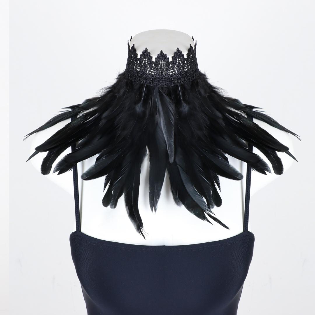 Готический Панк Искусственное Перо Воротник Сценическое Выступление Наряжаться Реквизит Средневековый Викинг Рыцари Ретро Косплей Аксессуары