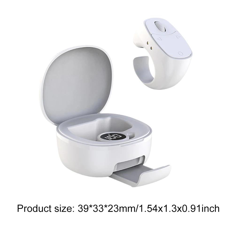 Fingertip Remote Control Bluetooth-Compatible 5.3 Scrolling Ring Multi-Function Selfie Button Digital Display for Outdoor Travel