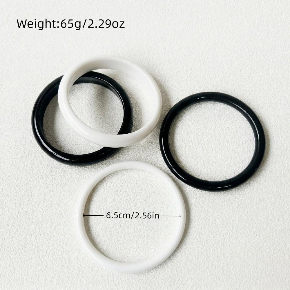 4Pcs/Set Wristband Acrylic Bracelets Set Stackable Translucent Boho Bracelets Bohemia Hand Ring Curved Tube Bangle Summer