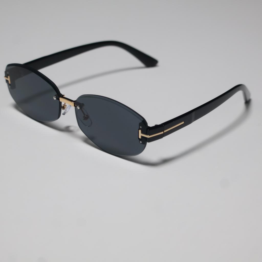 2026 New European and American Fashion Oval Rimless Sunglasses Women's Personality Trend Street Photography Sunscreen Sunglasses Women