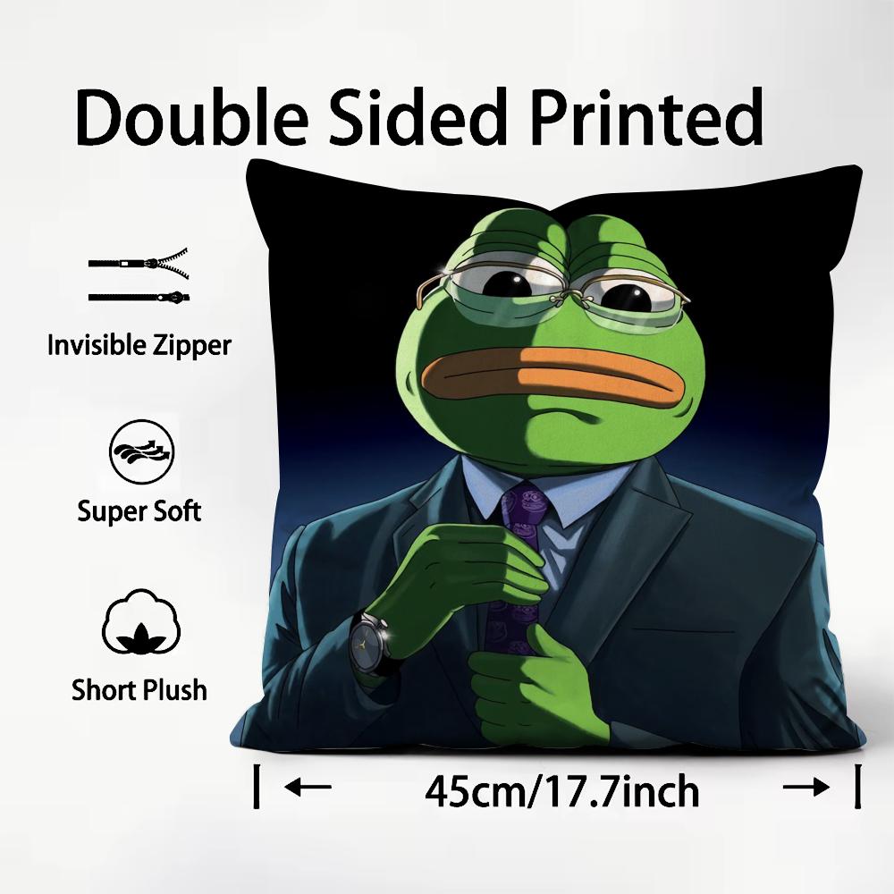 Sad Frog Pepe Cushion Cover Pattern Printed Pillowcase for Living Room Sofa Cushion Cover & Bedroom Decor