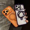 Fold Lens Stand Magnetic Holder Case For For Iphone 17 16 15 14 Plus 13 12 11 Pro Max Air Transparent For Magsafe Acrylic Hard Cover