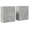 VidaXL Buffets 2 pcs gris béton 60x31x70 cm bois d'ingénierie 3276556