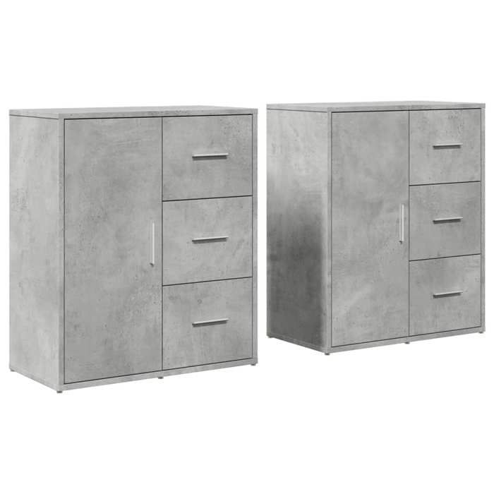 VidaXL Buffets 2 Pcs Concrete Grey 60x31x70 Cm Engineered Wood 3276556
