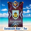 Beach Towel Custom Name Text, Quick Dry Large Towel For Beach HomeBurnley Football