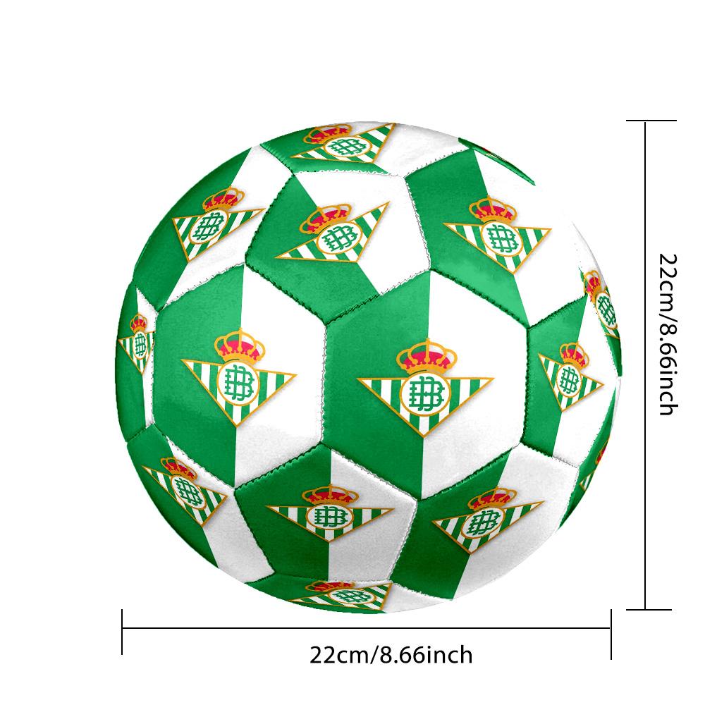 Real Betis Balompié Indoor Soccer Ball Size 5 Colorful All Ages Machine Stitched PVC Competition Ready Durable High-Bounce