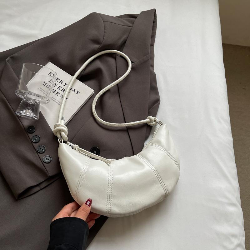 High-value Soft Leather Dumpling Bag Women's Trend Fashion Half-moon Croissant 2025 New Foreign Style Single Shoulder Oblique Span Women's Bag