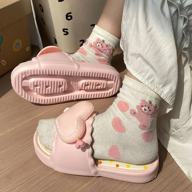 Fashion Summer Women Slipper Platform Love Indoor Beach Sandals Cloud Slide House Flip Flops Flat Female Ladies Non Slip Soft Outdoor