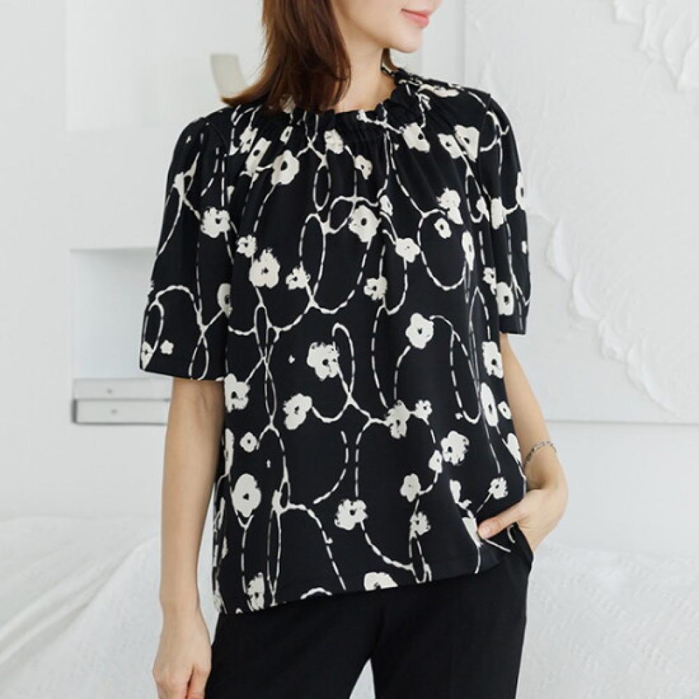 Dedra Women S Linen Floral Print blouSe Tbe3401